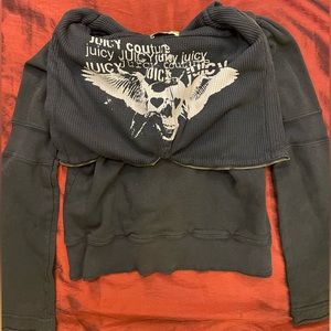 Juicy couture zip up sweatshirt sz L black